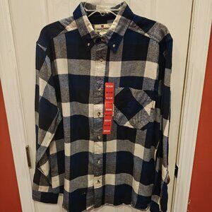 Woolrich Buffalo Flannel Shirt Mens M Blue Gray Plaid Button Down Long Sleeve